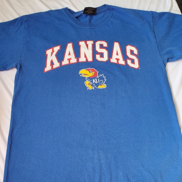 Blue Kansas University Jayhawks T-Shirt - Picture 4 of 5